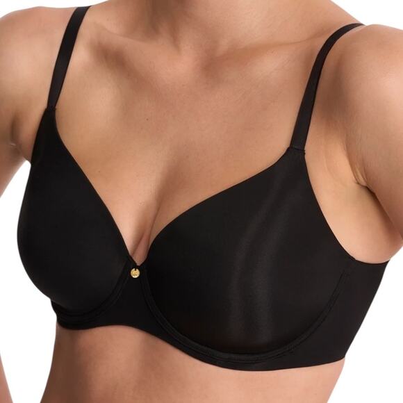 Natori 731338 Cloud Comfort Black Smoothing Tshirt Black Bra 34B - Picture 3 of 10